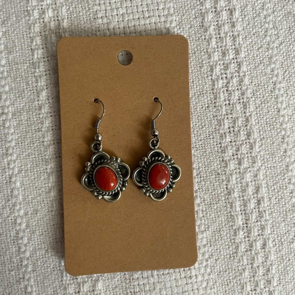 red jasper earings from mexico